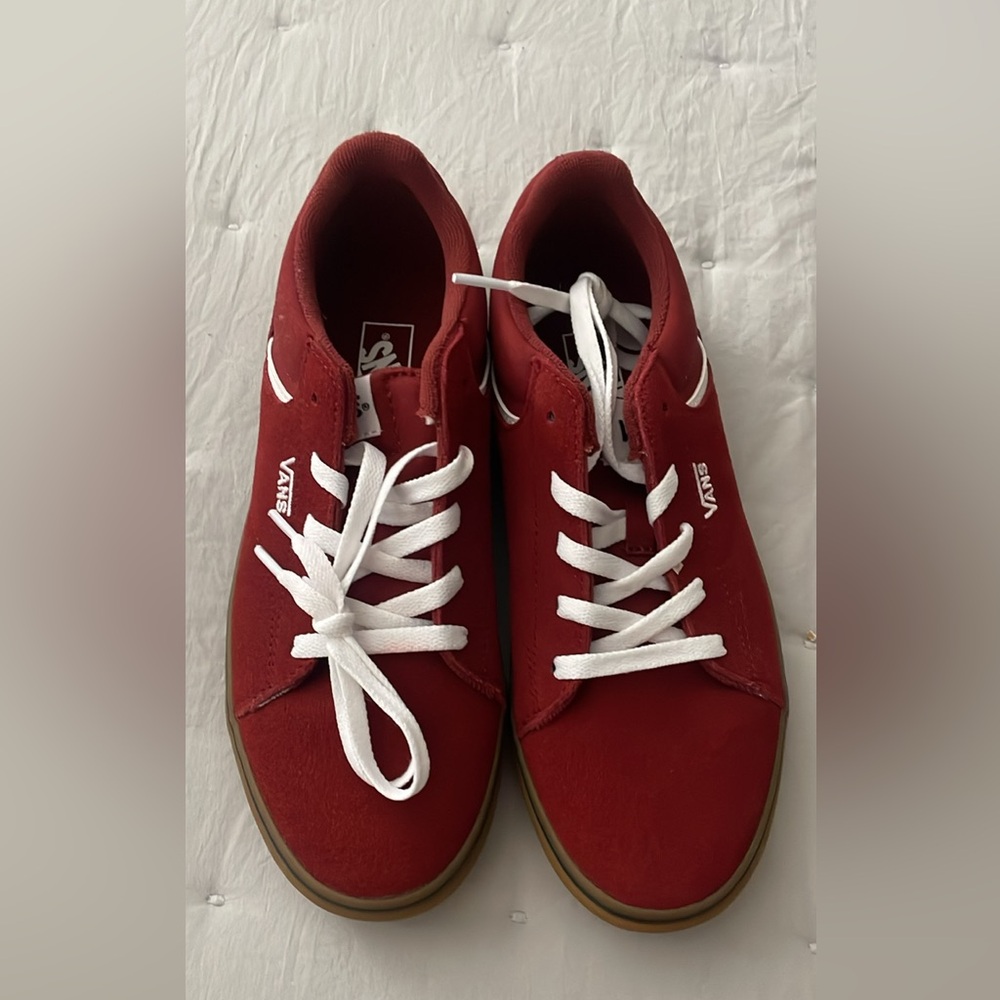 Vans Red Sneakers with White Laces